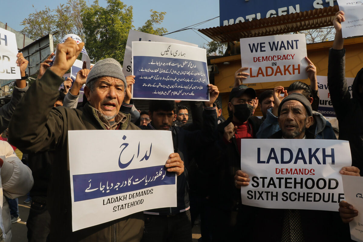 Ladakh leaders stage protest in support of statehood, other demands in Jammu