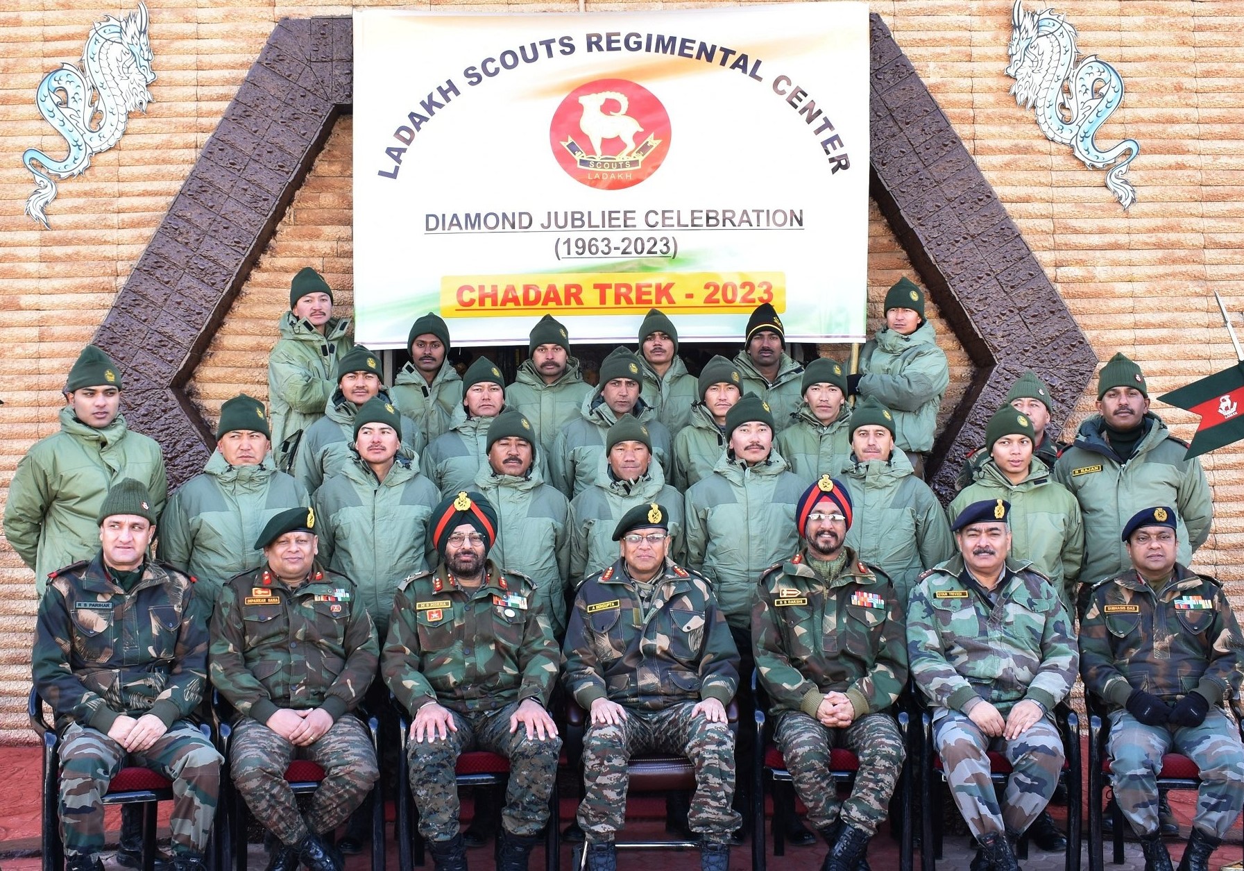 GOC Fire & Fury Corps flags off Chadar Trek by Ladakh Scouts Regimental Center
