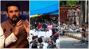 Action against wrestlers: No one touched them till protest was at designated spot, says Thakur
