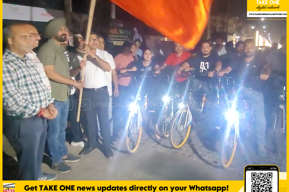Rahul Yadav leads Jammu Smart City Electric Cycle Rally under Swachta Hi Seva
