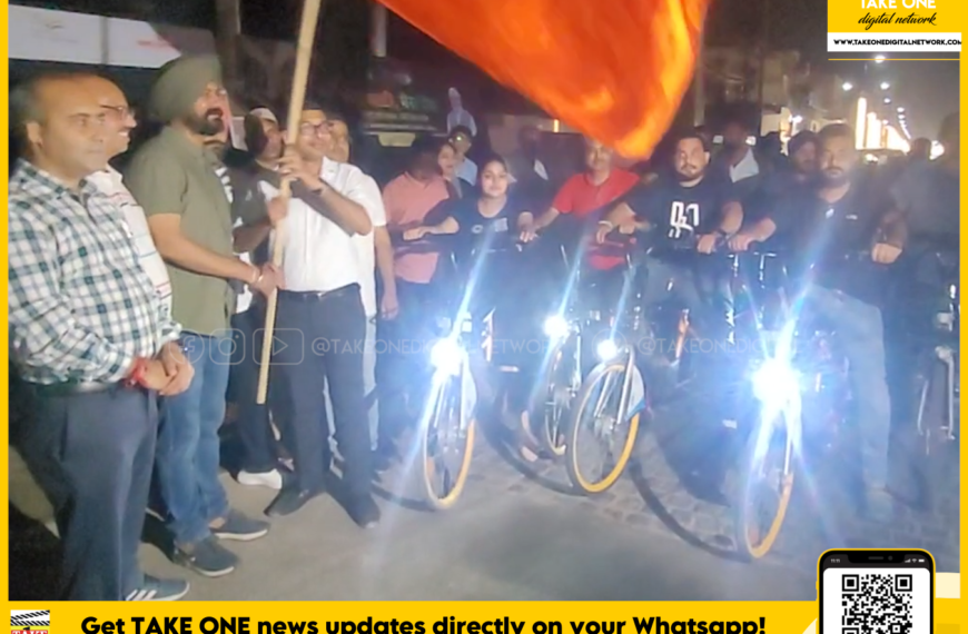 Rahul Yadav leads Jammu Smart City Electric Cycle Rally under Swachta Hi Seva