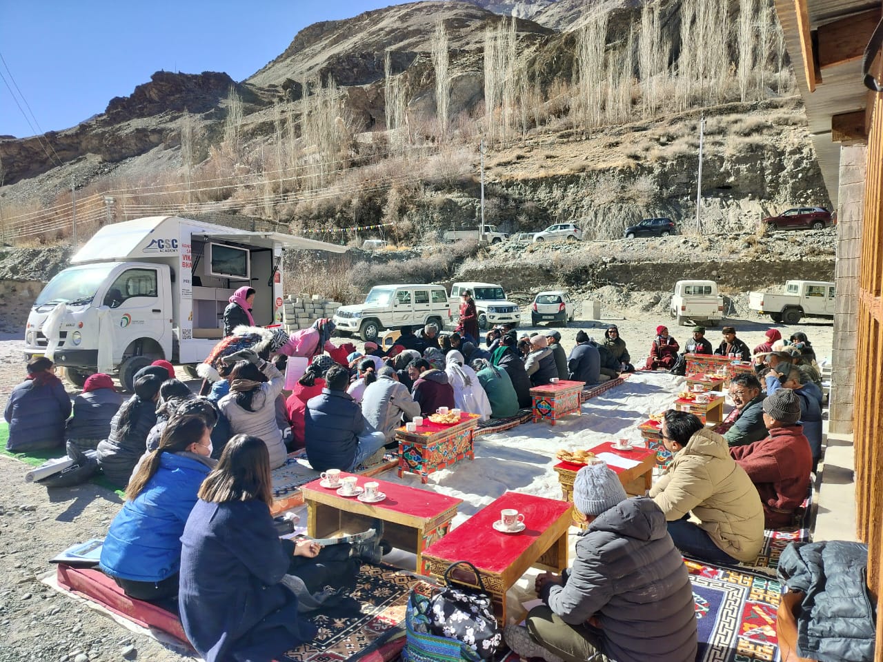 Viksit Bharat Sankalp Yatra camp conducted at Sumdha village in Panchayat Rumbak, Leh