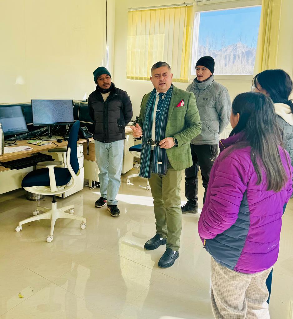 Administrative Secretary of Disaster Management, Relief, Rescue, and Rehabilitation, UT Ladakh Amit Sharma conducts a visit to the Emergency Operation Centre