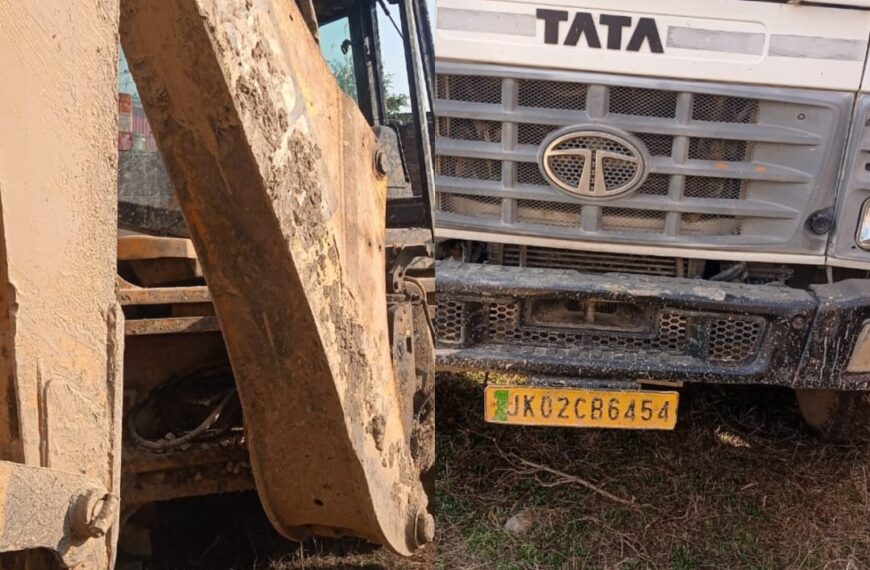Samba police seize 3 vehicles including Excavator in crackdown on illegal mining