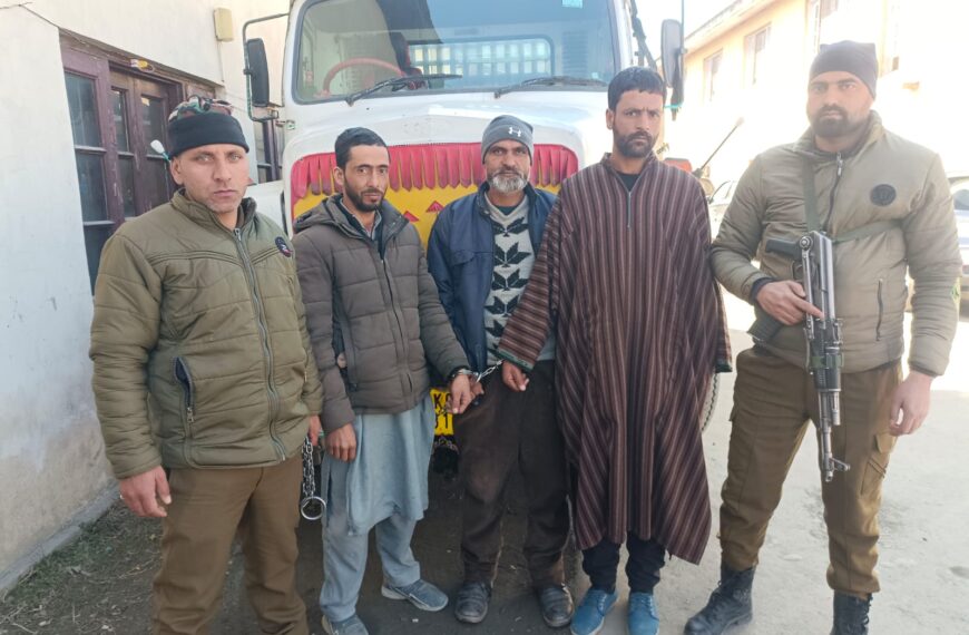 Baramulla police seize 3 tippers, arrest 3 drivers in illegal mining operation