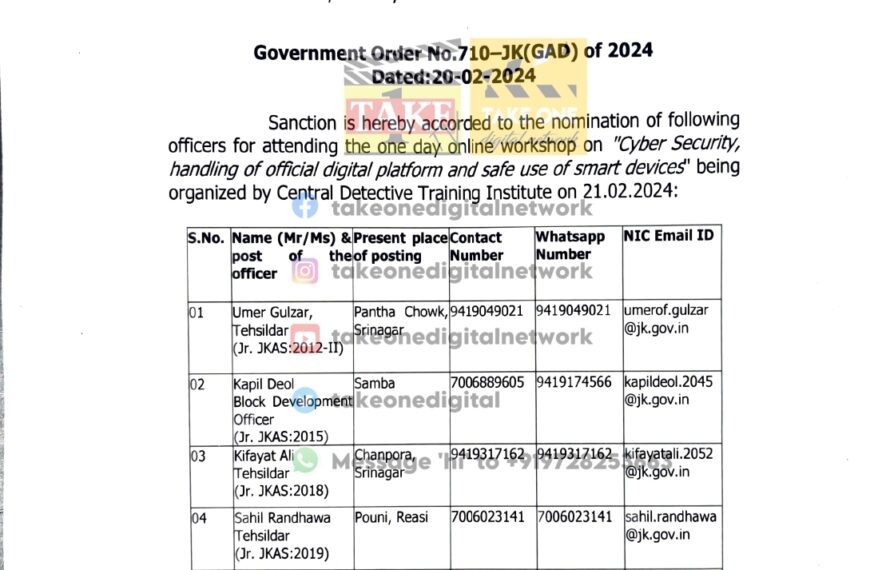 10 JKAS officers nominated to attend cyber security workshop on safe digital practices