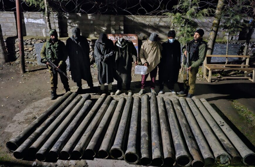 5 thieves arrested by Bandipora Police, stolen iron pipes seized