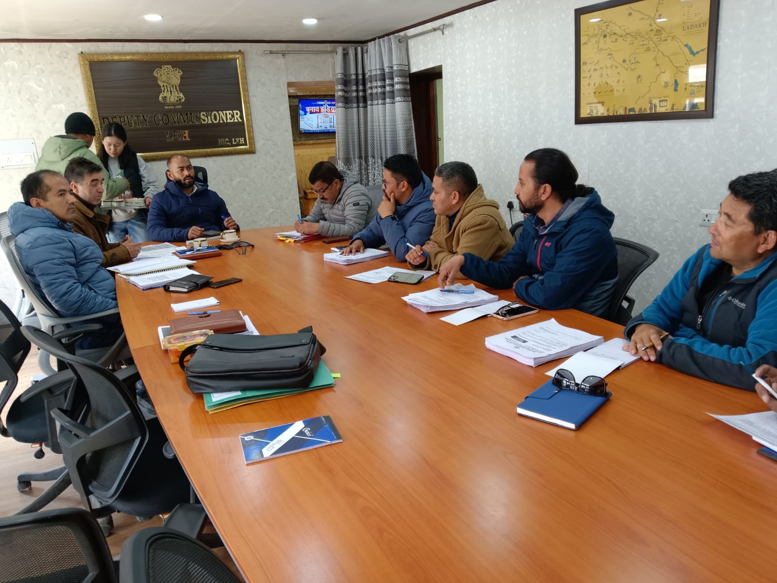DEO Leh Santosh Sukhadeve convenes meeting regarding General Lok Sabha Election 2024