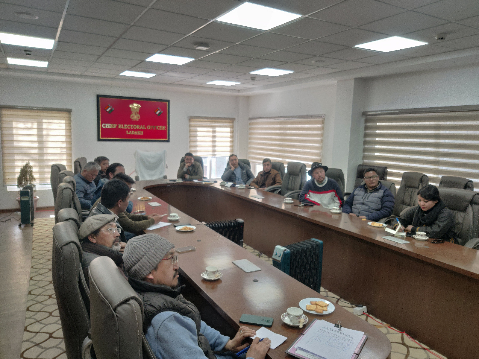 Chief Electoral Officer UT Ladakh chairs a meeting with representatives of political parties to sensitize them regarding MCC and Other guidelines