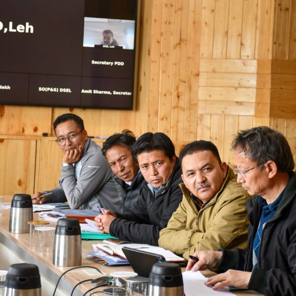 Advisor UT Ladakh Dr Pawan Kotwal chairs the meeting on Vibrant Village Program