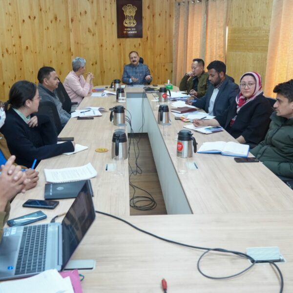 Advisor UT Ladakh Dr Pawan Kotwal chairs a meeting of the Governing Council of the Ladakh Skill Development Mission