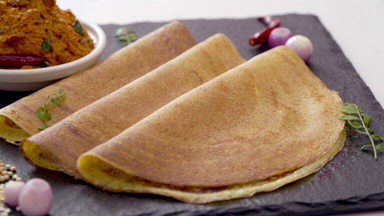 The multigrain dosa is in the plate and is ready to serve