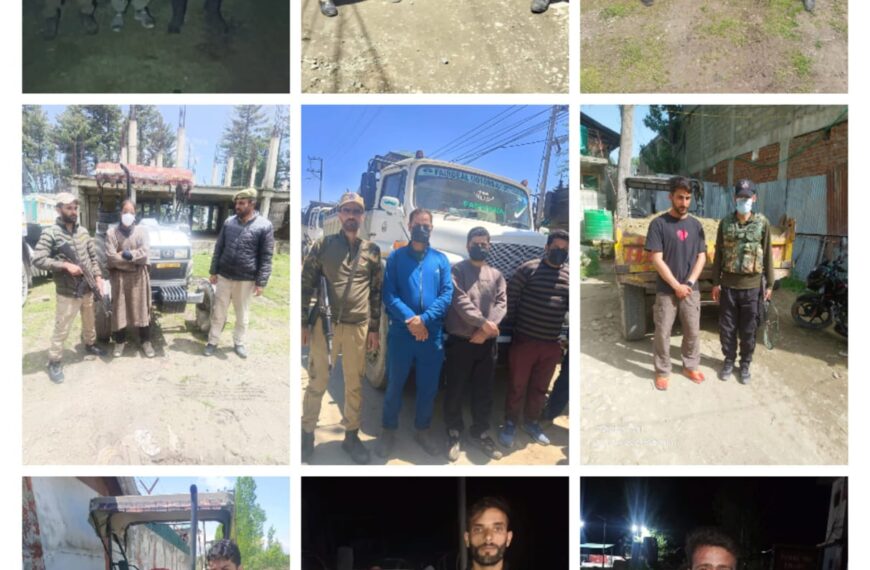 18 arrested: Baramulla police seize 11 tippers, 8 tractors for illegal mining