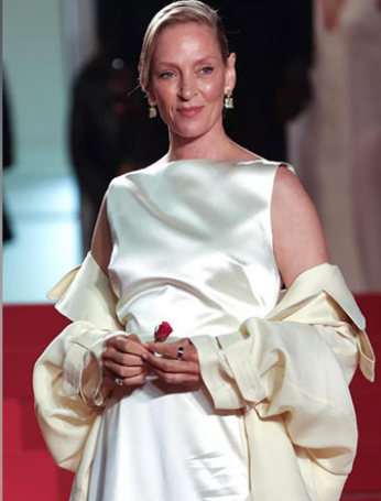 Uma Thurman stuns in Burberry at Cannes for ‘Oh Canada’ premiere