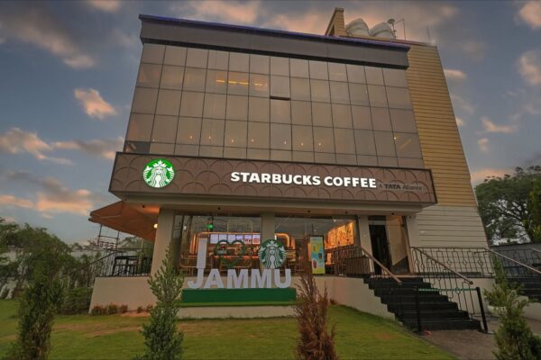 The Image shows starbucks resturant in jammu