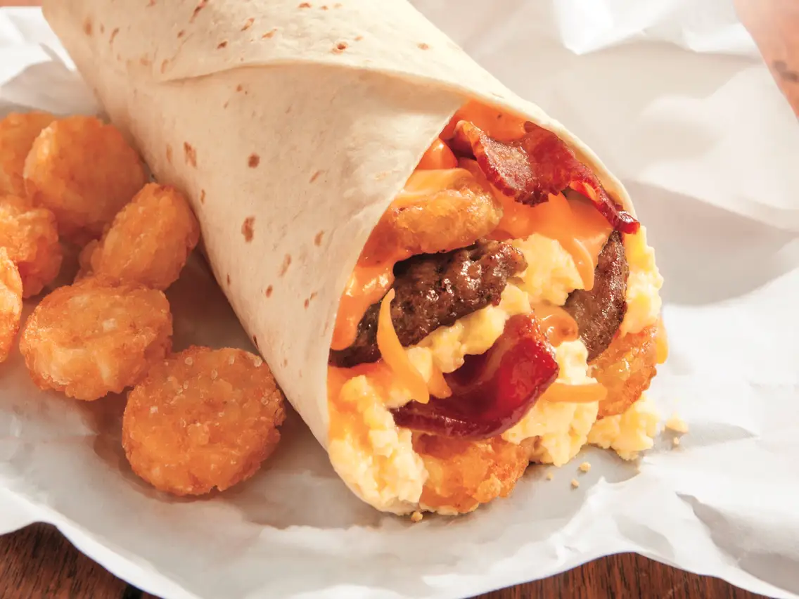 The image shows the burger king Breakfast Burrito Recipe