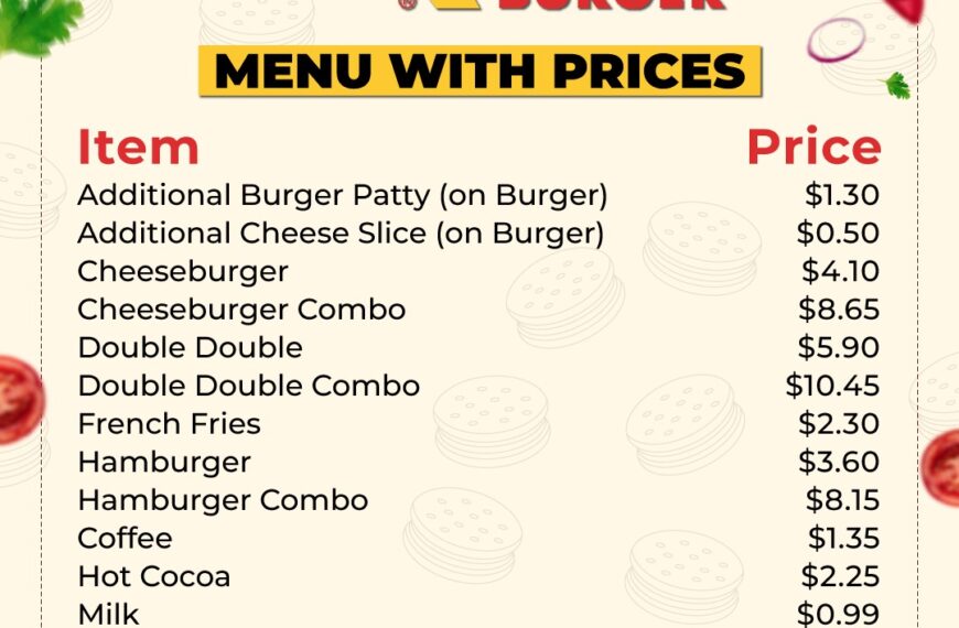 In-N-Out Burger Menu Prices