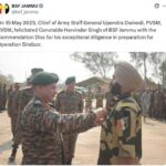 COAS felicitates BSF constable Harvinder Singh for Operation Sindoor prep