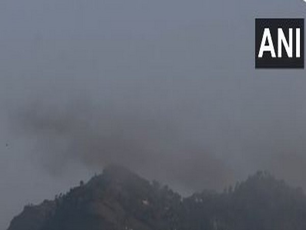 Smoke rises in Rajouri after Pakistani shelling injures civilian (Photo/ANI)