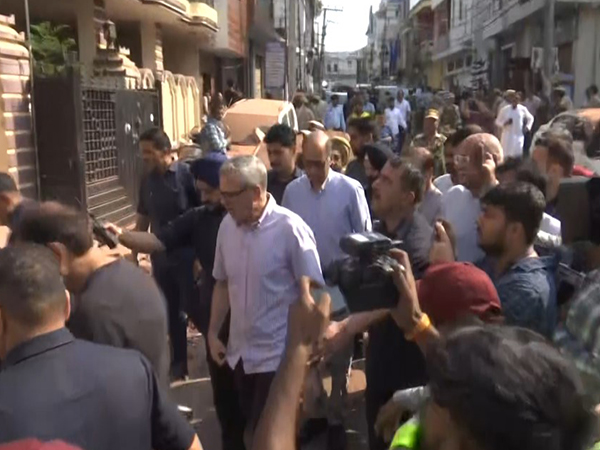 Jammu and Kashmir CM Omar Abdullah visits places in Jammu affected by Pakistan attacks (Photo: ANI) 