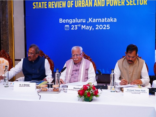 Union Minister Manohar Lal during the meeting (Photo/ ANI) 