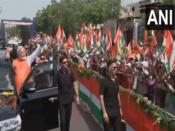 PM Modi holds roadshow in Vadodara in Gujarat (Photo/ANI)