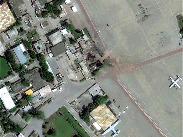 Satellite image shows damage to Nur Khan air base in Islamabad (Image/Reuters via Maxar)
