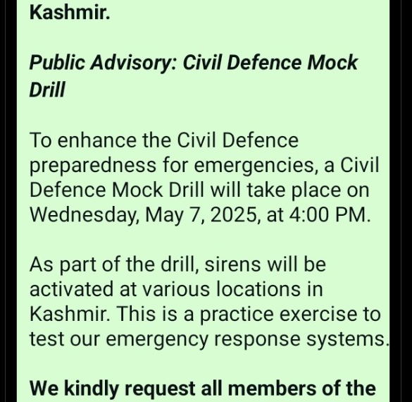 Anantnag Police to conduct civil defence mock drill on May 7 for emergency preparedness