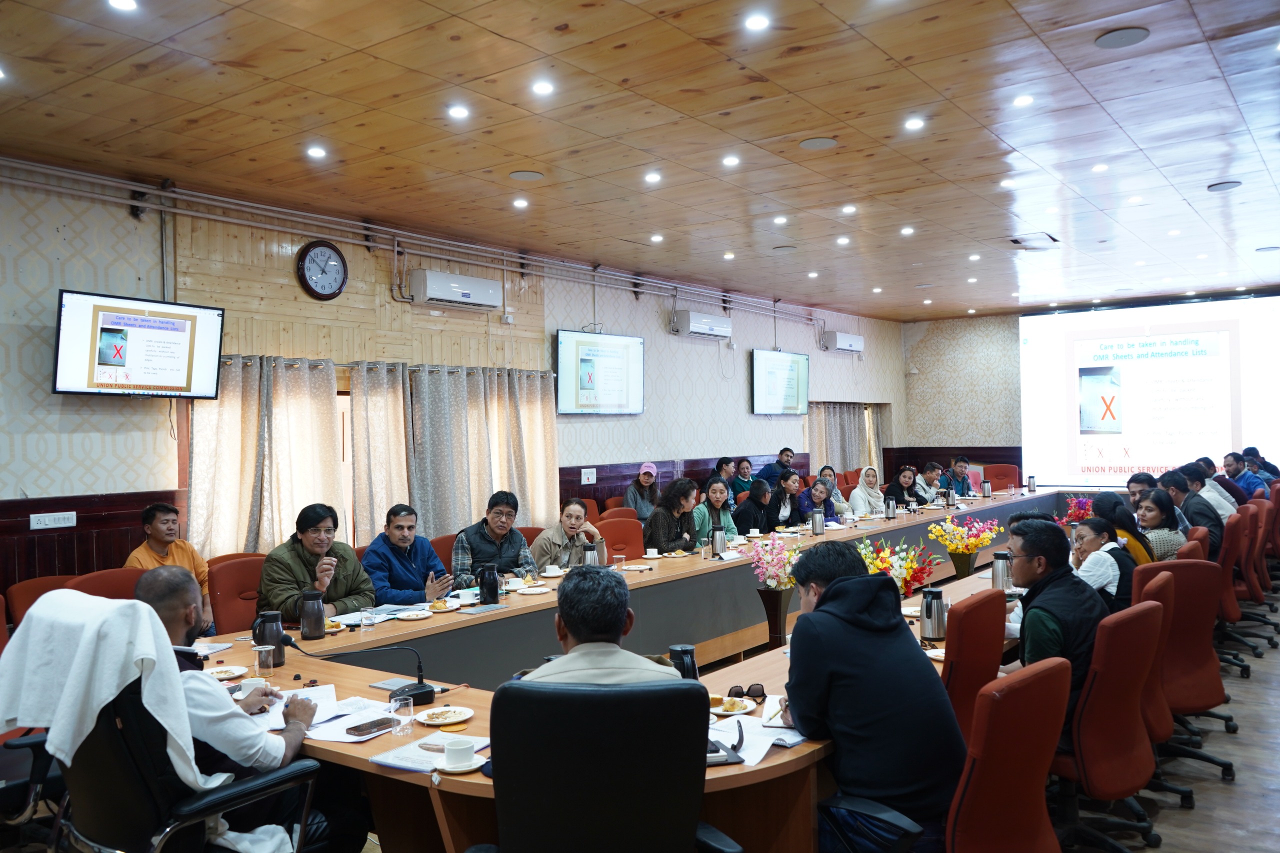 DC Leh santosh sukhdeve chaired a meeting to examine arrangements for UPSC Civil Services Exam to be held on 25th of May