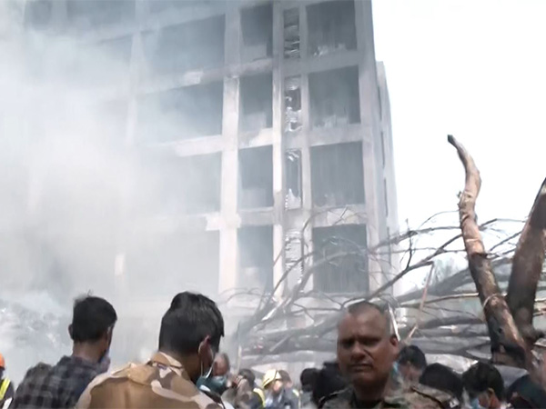 Visuals from the site of the plane crash in Ahmedabad (Photo/ANI)