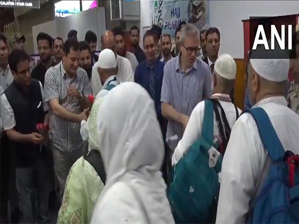 J-K CM Omar Abdullah receives first batch of Hajj pilgrims at Srinagar airport (Photo: ANI) 