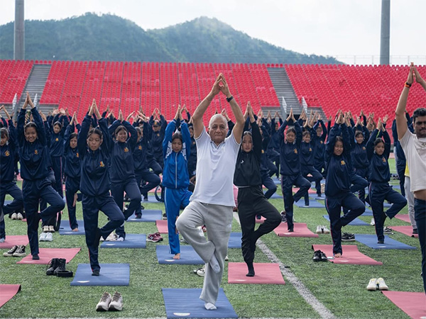 Governor General (Dr) Vijay Kumar Singh participates in yoga session (Photo/ANI)
