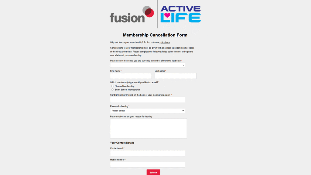 Cancel Fusion Lifestyle 