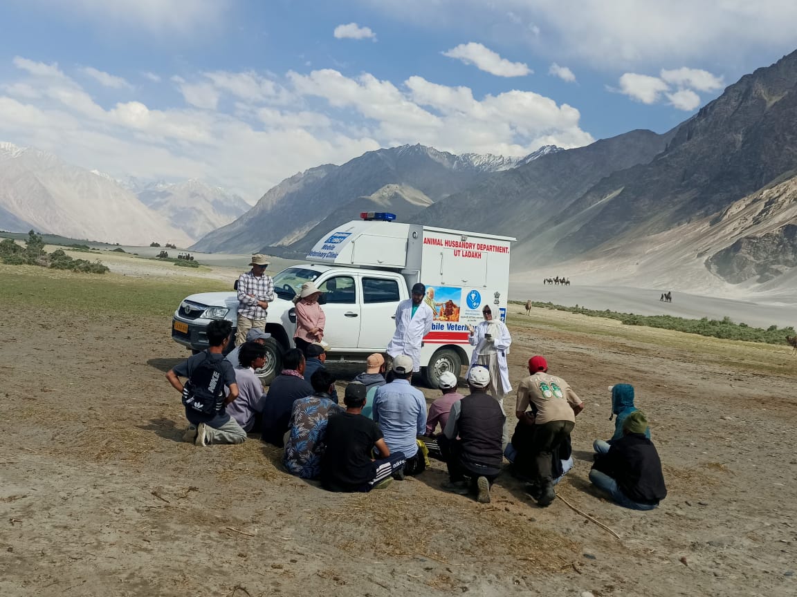 Animal Husbandry Department, Block Veterinary Officer Nubra Conducts Two-Day Health Checkup & Awareness Camp for Camels and Camel Herders at Hunder Sand Dunes